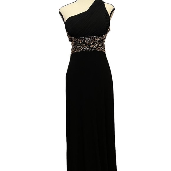 Blondie Nites By Stacy Sklar One Shoulder Long Gown, Size: 1 - Picture 4 of 4